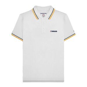 Lambretta Mens Twin Tip Polo Shirt / White/Black/Gold